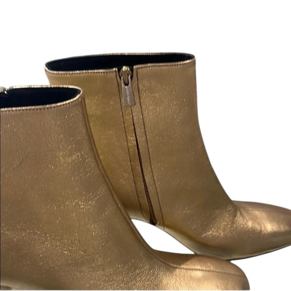 ANINE BING ICONIC LEATHER‎ Gold Ankle Boots